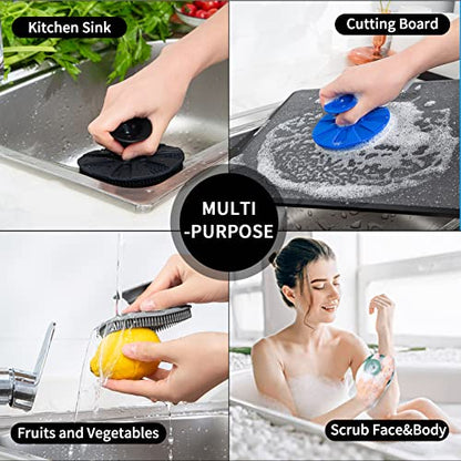Silicone Sponge, BEAUTAIL Non-Scratch Scrub Sponges for Washing Dishes, Kitchen Fruit Vegetable Cleaning Brush, Long Lasting and Reusable Dishwashing Scrubber, Suction Up Hang Designed, 1 Pack, Black - color: 1pcs Black
