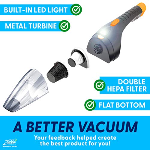 ThisWorx Car Vacuum Cleaner 2.0, Portable Handheld Mini Vacuums Cleaner W/ 16ft Cord, LED Light, Bag, & Attachments- Small Vac for RV, Boats, Travel, Car Accessories, Lightweight