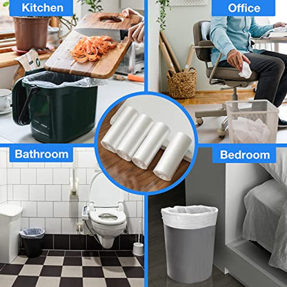 Charmount Small Trash Bags 1.2 Gallon, 102 Count Garbage Bags Bathroom Trash Can Liners,fit 4.5-5 Liter Clear (Pack of 2) - size: 1 Count (Pack of 204), style: 1.2 Gallon