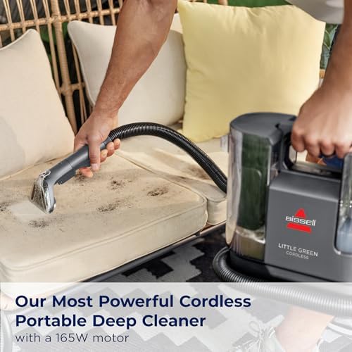 BISSELL Little Green Cordless Portable Deep Cleaner with 25V Lithium-Ion Battery & Battery-Boost Technology, 3682 - style: Little Green Cordless