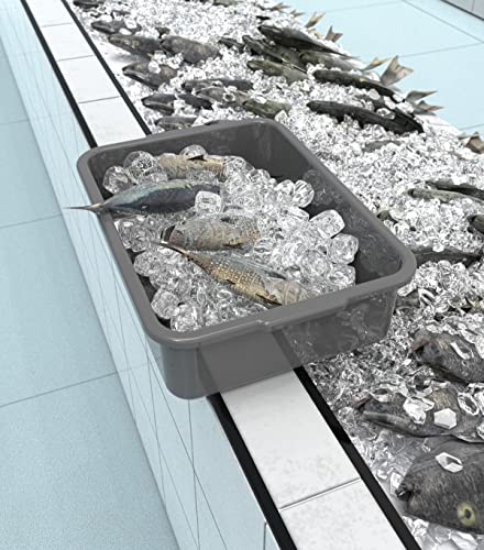 5-Pack Commercial Bus Tubs Box/Tote Box, Plastic Storage with Handles, Wash Basin Tub 8 Liter (Gray) - color: Grey, size: 8 Liter-Grey