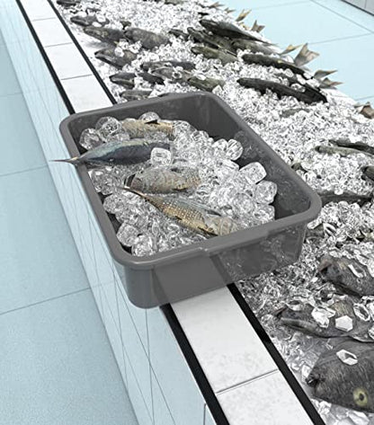 5-Pack Commercial Bus Tubs Box/Tote Box, Plastic Storage with Handles, Wash Basin Tub 8 Liter (Gray) - color: Grey, size: 8 Liter-Grey