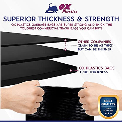 55 Gallon Trash Can Liners Bags - (50 Count) Capacity & 2mil Thick Extra Heavy Duty Strength - Large Garbage, Leak-Proof & Durable, House & Commercial Use Bags Black - color: Black 2mil, size: 1 Count (Pack of 50)