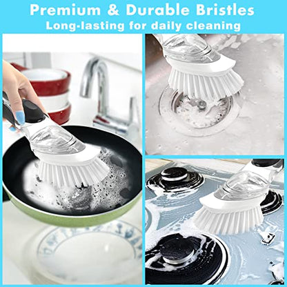 Dish Brush Refill, 4 Pack Dish Brush Replacement Head for OXO Dish Brush, Brush Dispenser Refill Fits Soap Dispensing Handle - size: 4 pack