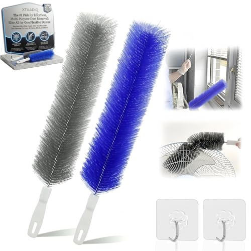 Bendable Microfiber Head, 2026 New Reusable Dust Remover, Fan Brush Cleaner Washable Ldeal, Multi Purpose Dust Removal Brush for Electric Fans Air Conditioning, Home Car Vents, Curtain (2pcs) - color: 2pcs