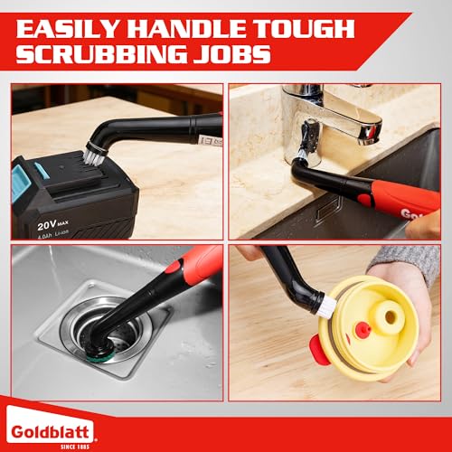 Goldblatt 18-Piece Cordless Electric Spin Scrubber Kit, Handheld Power Brush for Bathroom, Kitchen, Shower, Tile, Grout and Household Surfaces - style: Power Scrubber 18-Piece Kit