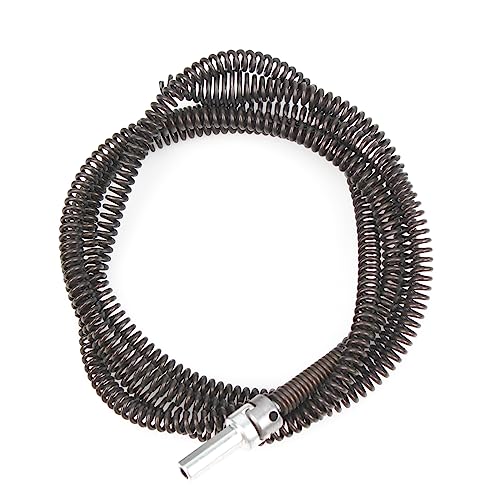 10mm Heavy-Duty Drain Auger Snake Cable with Drill Adapter - 6.5Ft/2M Flexible & Reusable Plumbing Clog Remover for Kitchen, Bathroom, Toilet, Shower Sink & Pipe