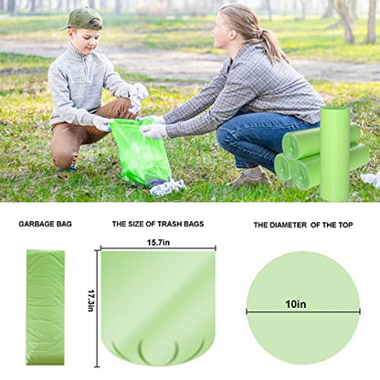 TECHSHARE 1.2 Gallon Biodegradable Trash Bags, 80 Count, Compostable Garbage Bags, 1.5 Gallon Capacity, Green - size: 1.2 Gallon, 80 Count (Pack of 1)
