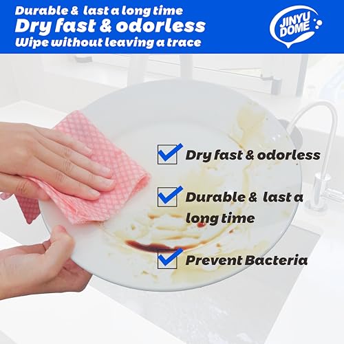 Disposable Kitchen Cleaning Cloths Dish Towels Dish Cloth Reusable Cloths for Kitchen, Bathroom, Household Cleaning (Red 100 Pack) - color: Red 100 Pack