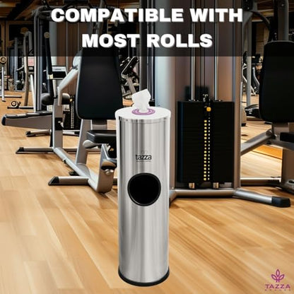 Tazza Budget Gym Equipment Wipe Dispenser – Ultra-Discount Model with Lift-Off Access, Compact Wipes Holder & Built-in Trash Can