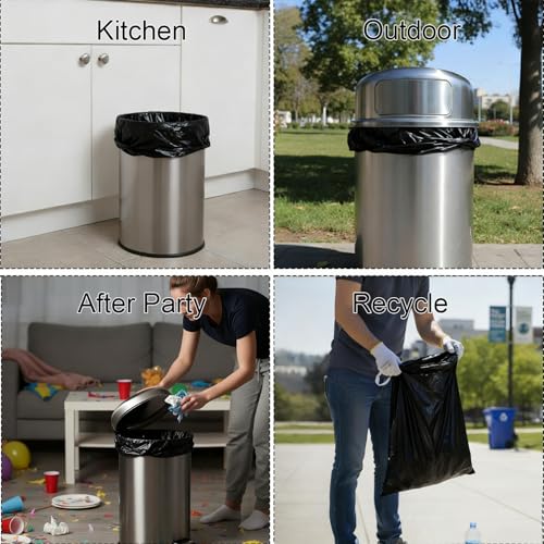40 Count 13 Gallon Drawstring Trash Bags, Heavy Duty Unscented Garbage Bags, Extra Strong, Tear & Leak Resistant, for Kitchen, Home, Office, Fits 40-60L Bins (Black) - color: 13 Gallon-Black