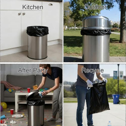 40 Count 13 Gallon Drawstring Trash Bags, Heavy Duty Unscented Garbage Bags, Extra Strong, Tear & Leak Resistant, for Kitchen, Home, Office, Fits 40-60L Bins (Black) - color: 13 Gallon-Black