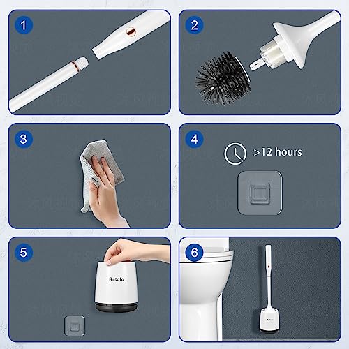 Electric Toilet Brush,Silicone Toilet Brush,Toilet Bowl Brush and Holder Set with Ventilated Holder,Toilet Brush, Floor Standing, Wall Mounted Without Drilling，Rechargeable - size: 1pack