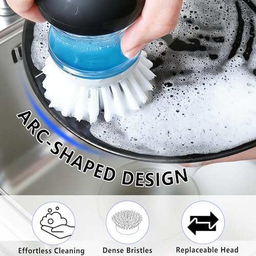 4 Pack Brush Refills for OXO Dish Brush Refill B, Brush Head Replacement OXO Dish Brush Replacement Head（White Round） - color: White Round