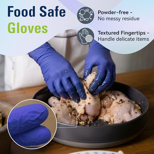 SWIFTLITE Disposable Nitrile Gloves, Food Safe, Latex-Free Powder-Free, Kitchen Rubber Gloves for Cooking and Cleaning - size: X-Large