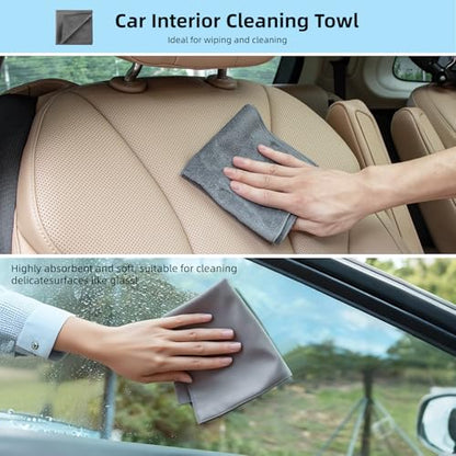 TICARVE 9Pcs Car Interior Detailing Kit - Car Cleaning Brushes, Universal Gel, Microfiber Towel and Storage Bag for Dashboard, Air Vents, Keyboard & Electronics - color: 9PCS-clean set