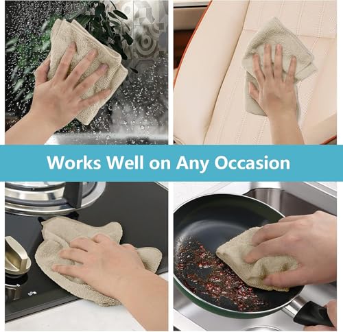 HOMEXCEL Brown Microfiber Cleaning Cloth, 8 Pack Cleaning Towels for Kitchen, Lint Free, Scratch-Free, Highly Absorbent, and Reusable Cleaning Rags for House, Window and Glass, Cars, 11.5 X11.5 inch - color: Brown