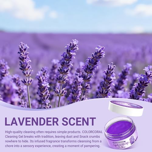 Car Cleaning Gel Reusable(Lavender Scent) 2Pack - Dust Cleaning Putty Keyboard Slime for Car Interior Air Vent Cleaner, Auto Detailing Tools Accessories, Christmas Stocking Stuffers for Men Women