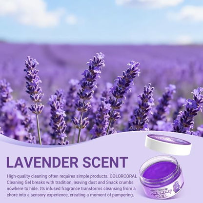 Car Cleaning Gel Reusable(Lavender Scent) 2Pack - Dust Cleaning Putty Keyboard Slime for Car Interior Air Vent Cleaner, Auto Detailing Tools Accessories, Christmas Stocking Stuffers for Men Women