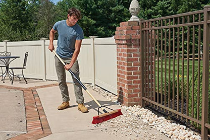 Harper 24 Inch Premium Indoor/Outdoor Wet/Dry, Dirt, Soil, Mulch All-Purpose Push Broom with Semi-Stiff Bristles, Grass and Oil, Wood Handle - style: Premium Indoor/Outdoor Wet/Dry Push Broom