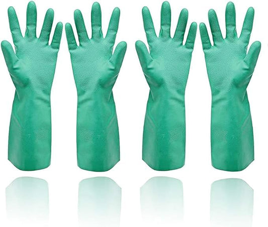 GAYISIC Reusable Kitchen Cleaning Gloves With Latex Free, Non-Slip Design Heavy Duty Gloves for Dishwashing 2 Pairs - size: Medium (Pack of 2)