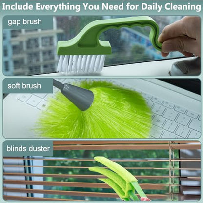 CALBEAU 8 Foot Dusters for Cleaning, Duster with Extension Pole, Microfiber Feather Duster Used for Cleaning Ceiling Fan, High Window, Blinds, Shutters, Sofa, Cobweb Duster for Home (14 PCS)