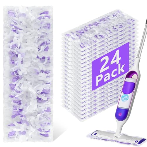 24 Pack Power Mop Refills Pads for Swiffer PowerMop，Swifter Wet Pads Refill for Swiffer,Unscented&Thickened Mopping Pads Replacement Pads for Multi-Surface &Wood Floor Cleaning - color: 24 Count Purple