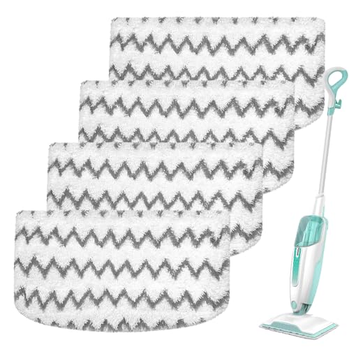 Heavy-Duty steam Mop Replacement Pads for Shark Steam Mops S1000/S1000A/S1000C/S1000WM /S1001C/S2001 Reusable Microfiber Steamer Scrub Mop Pads Washable for All Hard Floors,4pcs