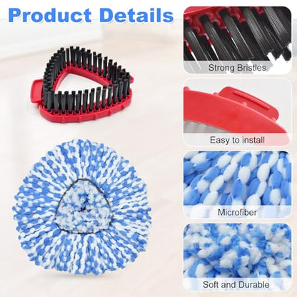 Mop Heads Replacements for Ocedar, 3 Pack Mop Replace Head for Ocedar RinseClean 2-Tank System, Spin Mop Replacement Head with 2 Scrubber Mop Head, Microfiber Mop Refills Deep Cleaning - color: 3mop Head and 2 Scrubber
