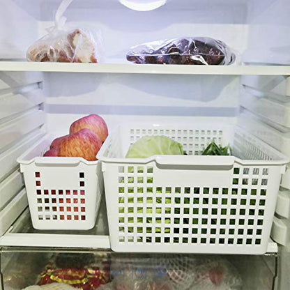 3-Pack Large Plastic Storage Basket, Plastic Storage Bin, White