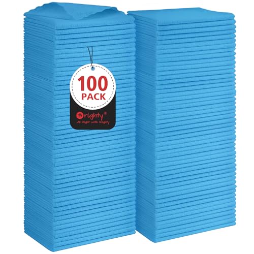 Orighty Microfiber Cleaning Cloth, 100 Pack Microfiber Towels for Cars, Multi-Purpose Shop Towels Cleaning Rags Bulk for Car, Home, Kitchen, 11.5’’ x 11.5’’, Blue - color: Blue, size: Pack of 100