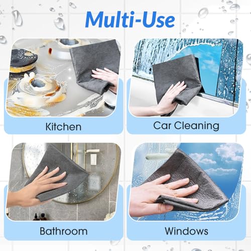Multifunctional Magic Cloth, Reusable Thickened Magical Cleaning Cloth, Streak Free Magical Microfiber Cleaning Cloth, Suitable for Glass,Window, Kitchen, Cars (15PC) - color: 15pc