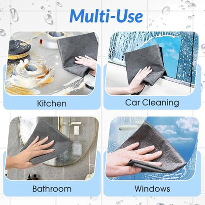 Multifunctional Magic Cloth, Reusable Thickened Magical Cleaning Cloth, Streak Free Magical Microfiber Cleaning Cloth, Suitable for Glass,Window, Kitchen, Cars (5PC) - color: 5pc