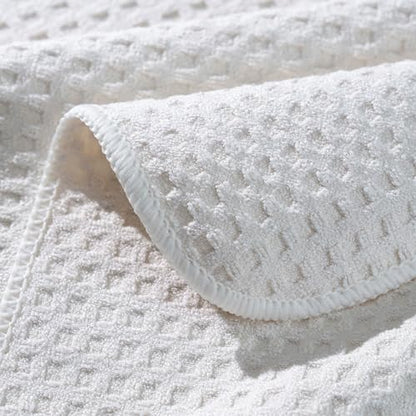 POLYTE Ultra Premium Microfiber Kitchen Dish Hand Towel Waffle Weave, 8 Pack (16x28 in, Off White) - color: Off White, size: 16x28 in