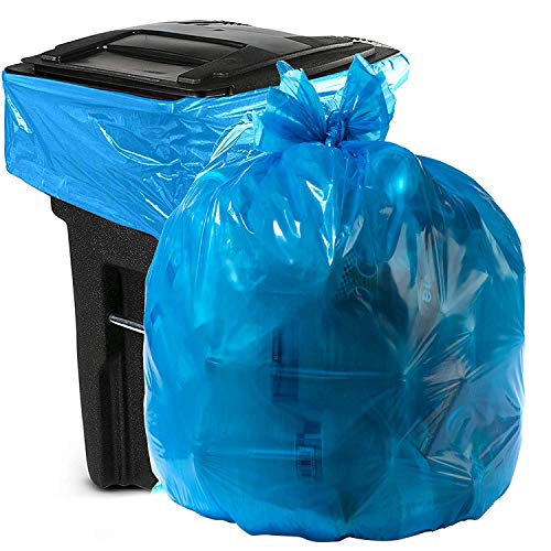 Aluf Plastics 95-96 Gallon Blue Trash Bags - (Pack of 32) - 2.0 MIL (Equivalent) - Garbage or Recycling Bags 32" x 29" x 68" - Large Plastic Can Liners - for Industrial, Home, Contractor, Recycling - style: 95 Gal, 1.45 Mil, 32 Count