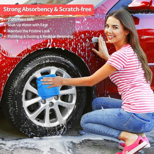 Shop Towels, 150 Pack Cleaning Rags Microfiber Towels, Bulk All-Purpose Microfiber Cleaning Cloth Lint-Free Wipe Washcloth for Commercial Garage Automotive & Housekeeping 11.5"*11.5" - color: Blue, style: 150 Pack