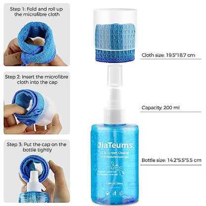 TV Screen Cleaner, Non-Drip Touchscreen Spray with Wiper for CD Disc Laptop Phone Tablet Computer Lens(200ml) - color: 200mlx1