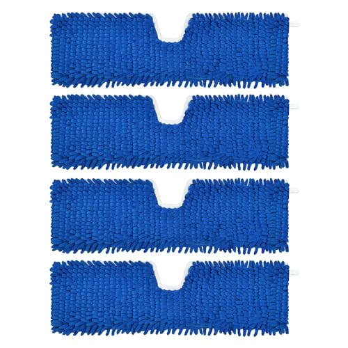 4 Pack Mop Heads Replacements Compatible with O-cedar Dual-Action Flip Mop,Microfiber&Chenille Mop Replace Head for Dry/Wet Use,Double-sided,Reusable and Washable Dust Mop Refills for Floor Cleaning | Double-sided flat mop pads, microfiber and chenille ma