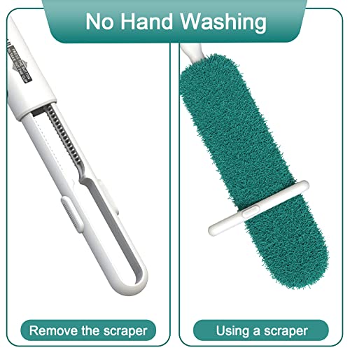 Microfiber Duster, Feather Duster, Dusters for Cleaning, Washable Dusters with Reusable Microfiber Head, Feather Dusters for Cleaning Cobweb, Blinds, Furniture, Cars-Green