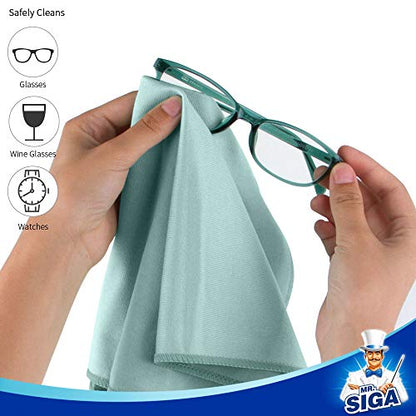 MR.SIGA Ultra Fine Microfiber Cloths for Glass, Pack of 6, 35 x 40 cm 13.7" x 15.7" - size: 6 Pack-13.7 X 15.7 inch