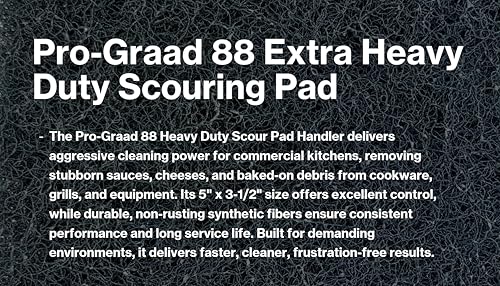 20 Pack 88 Extra Heavy Duty Scour Pad Handler for Scouring & Cleaning Pots, Pans, Utensils, Cooking Equipment, Easy Rinsing, Non-Rusting & Splintering, 5" Length x 3-1/2" Width, Blue, 08292