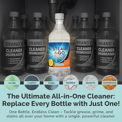 Steam & Go Multi-Purpose Cleaner Spray with Oxy Power for Multi-Surfaces - Removes Stains, Eliminates Odors, & Degreases - Orange Scent, 32 oz - size: 32 Fl Oz (Pack of 1)