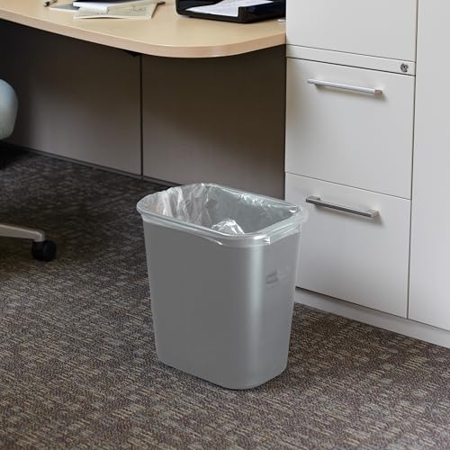 Rubbermaid Commercial Products Deskside Wastebasket/Trash Can, 10.25-Gallon/41-Quart, Gray, Plastic, Garbage Can for Home/Office, Fits Under Desk/Sink/Cabinet - color: Gray, size: 10.25 Gallons