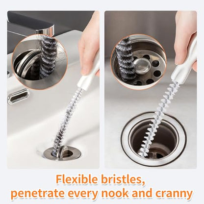 8 Pack Snake Drain Hair Removal Tool, 32" Drain Snake (2pcs), 18/24/28" drain hair remover, Drain Clog Remover Tool Set for Toilet, Kitchen Sink, Bathroom Tub, Sewer