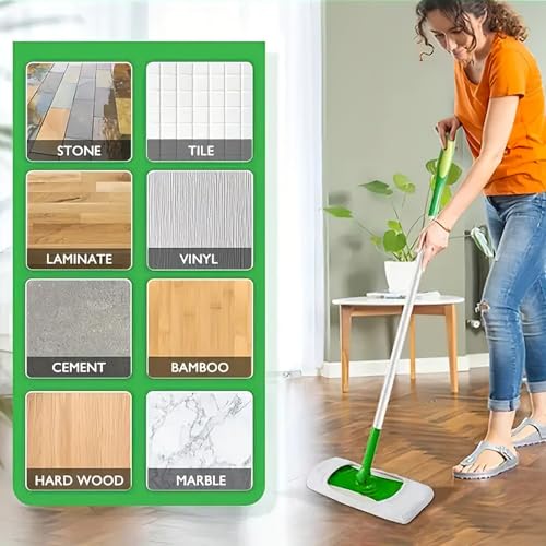 4-Pack Reusable Microfiber Mop Pads for Wet and Dry Floor Cleaning, Compatible with Most 10-12 Inch Flat Mops, Fits Hardwood, Tile, Laminate Surfaces (Mop Not Included)