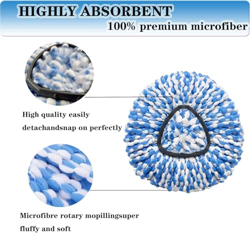 Spin Mop Replace Heads for O Cedar Rinse Clean 2 Tank System, Spin Mop Replacement Head 2 Microfiber Mop Refills, 1 Triangle Head Cover and 30-58in Handle 1 1Scrub Brush - size: 2Refills+1 Base+1 Handle+1Scrub Brush