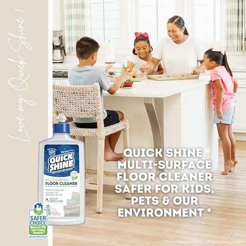 Quick Shine Spray Mop Kit with 3 Reusable Mop Pads & 1 Safer Choice Multi-Surface Floor Cleaner 16oz | Quick & Easy Cleaning | No Batteries Required | Refillable Cleaning Cartridge,White - size: Mop with 3 Refill Pads