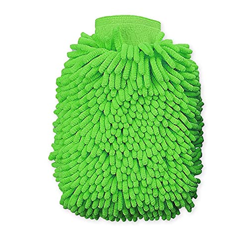 House Cleaning and Car Wash Mitts, Home Dusting Microfiber Gloves, Washing Clean Polish Faster (2-Pack, Green) - color: Green