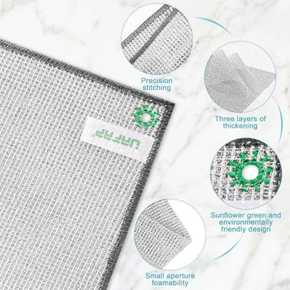 24 PCS Non Scratch Wire Dishcloth, Cleans Fast Without Scratching, Stands Up to Stuck-on Grime, Multi-Surface Safe, Wire Dishwashing Rag Cleaning Power for Everyday Jobs 7.87“ x 7.87” - color: 24pcs[three-layer]