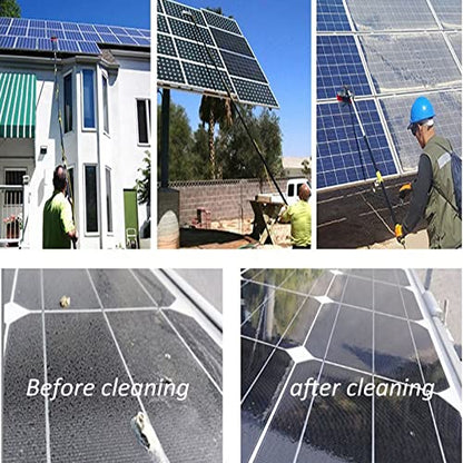 5-12m Window Cleaning Pole,Window Cleaning Brush Equipment, Window Cleaner Kit, Water/Hose Fed Pole, Cleaning Photovoltaic and Solar Panels 9m/30ft Rod 50cm Brush Head - color: 9m/30ft Rod, size: 50cm Brush Head